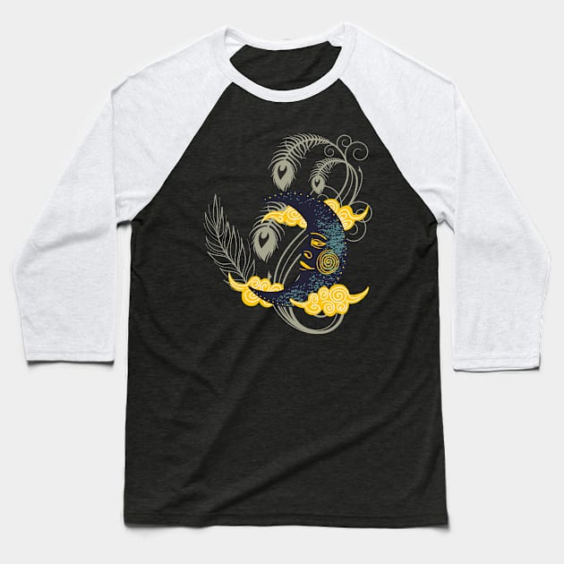 Boho Moon Dreams Baseball T-Shirt by Holisticfox